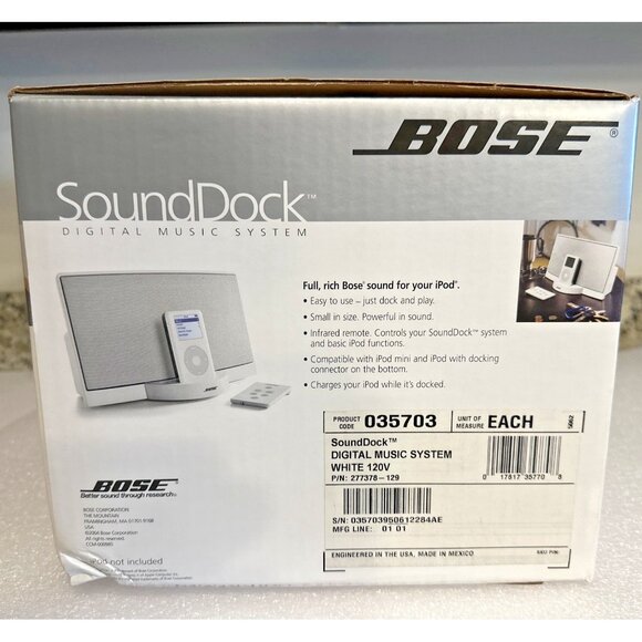 Bose SoundDock Digital Music System White 277378-129 Complete In Box - Picture 4 of 7